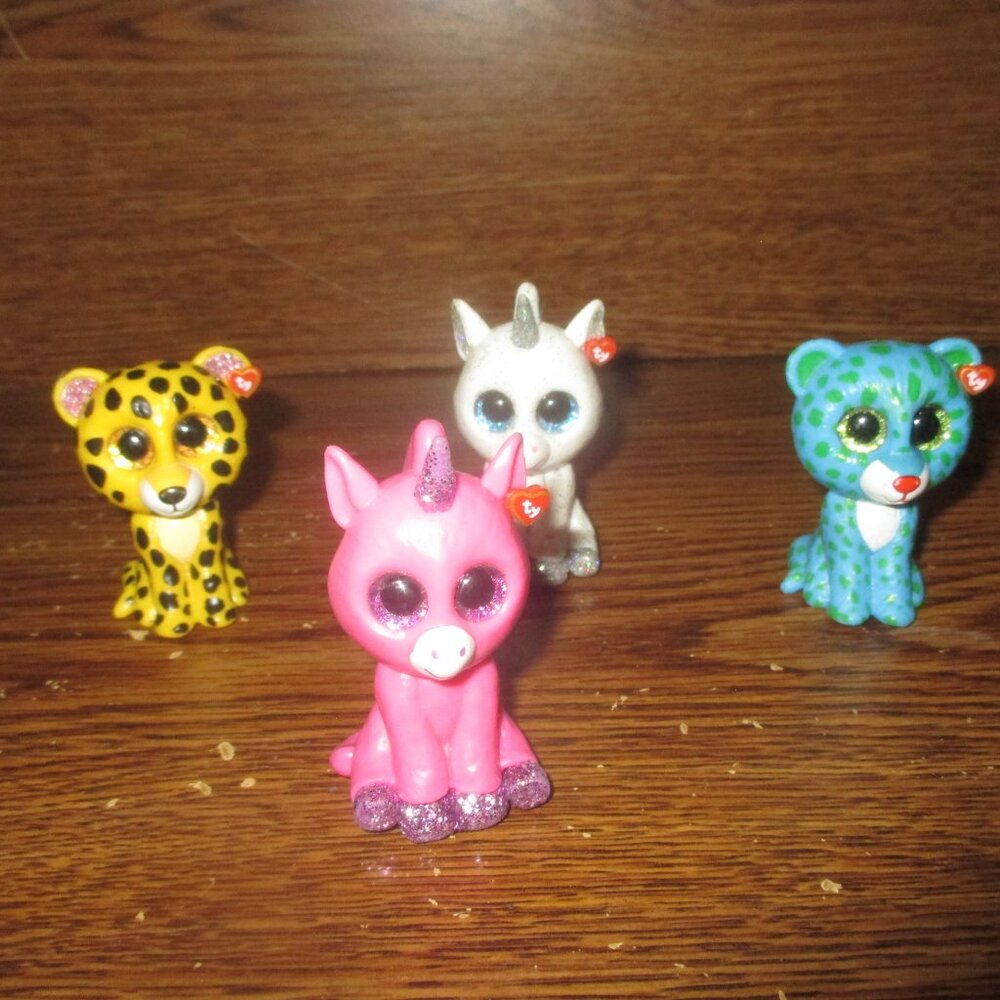 Ty Beanie Boos Mini Figures Set of 4 Cute Miniature Animals Collectibles